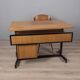 Vintage 1960s wooden desk and chair set italian design