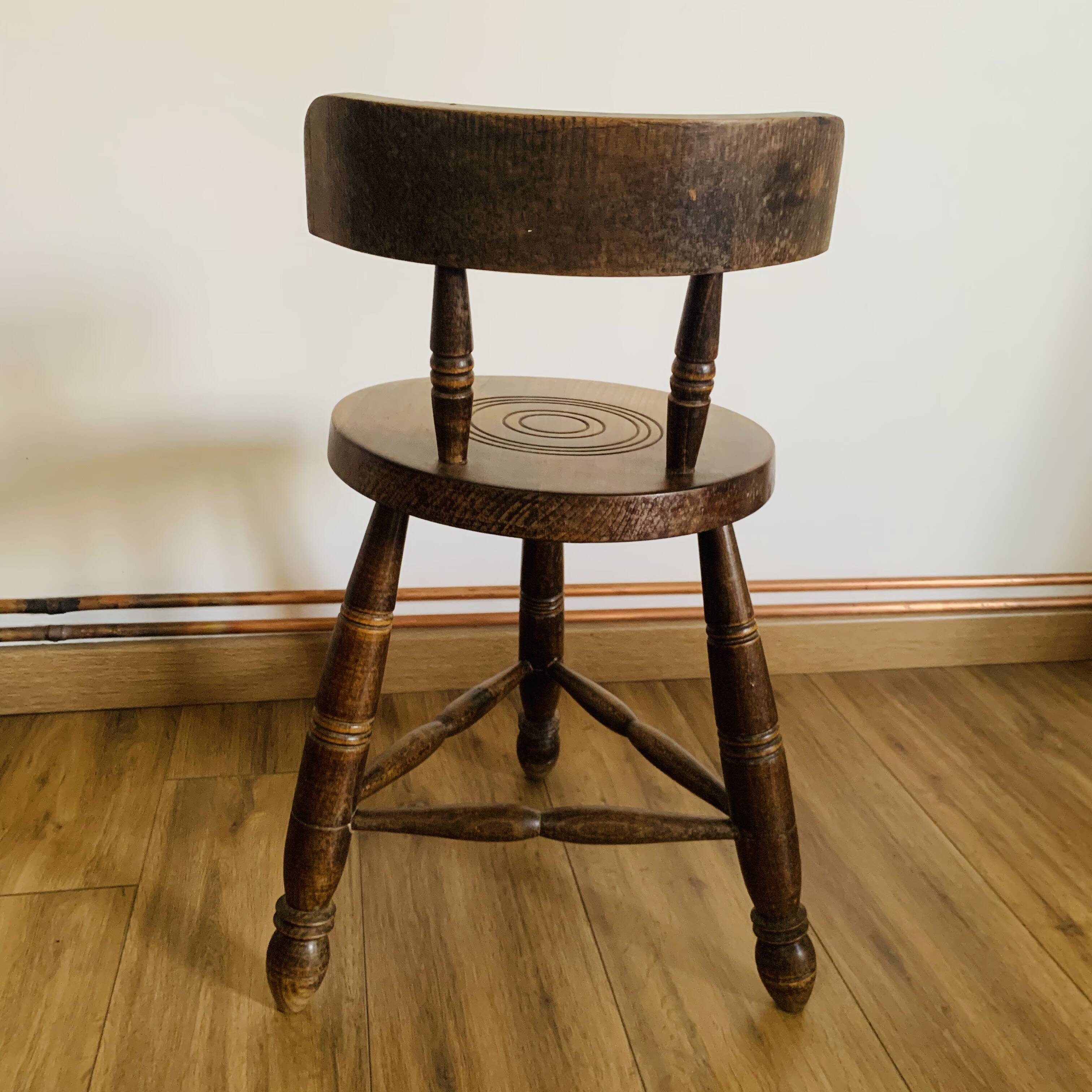 Tripod stool with backrest