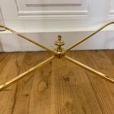 Table basse tripartite en laiton et verre