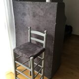 High chair in velvet fabric