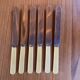 6 English stainless steel knives Fleming and sons Circa 1950