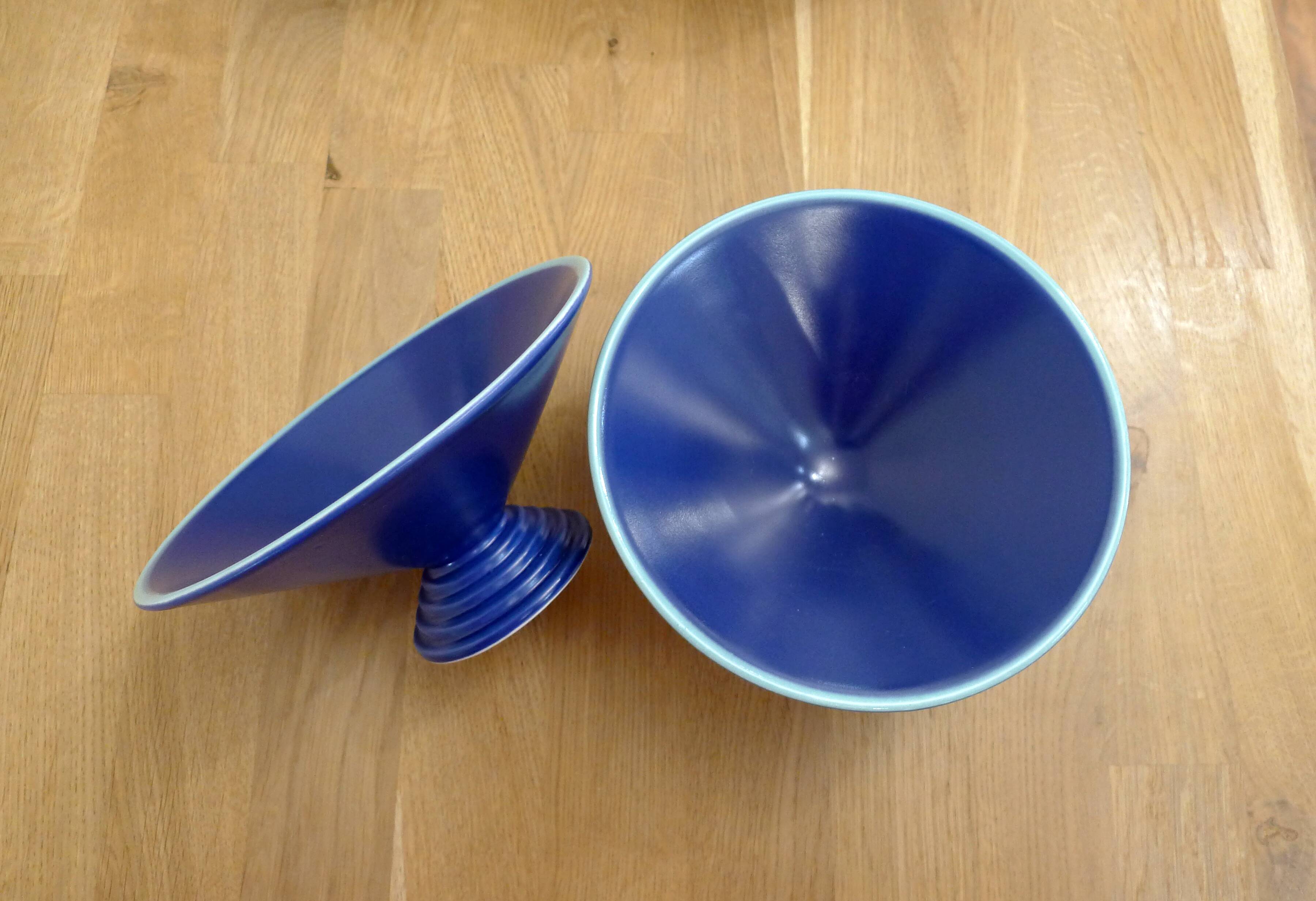 Set of 6 modernist dessert bowls Cobalt