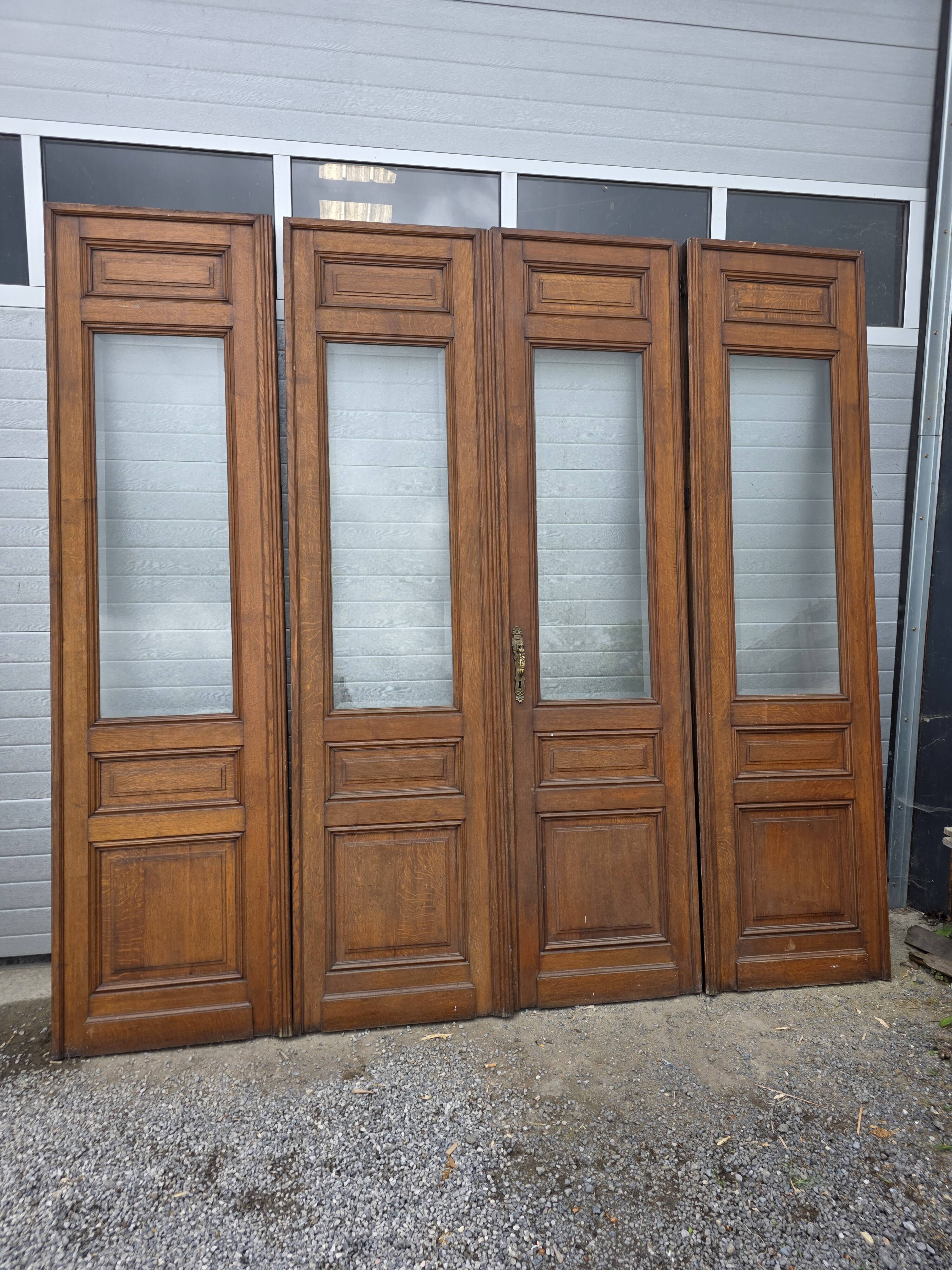 6 solid oak partition doors, 277cm in height (exceptional model)