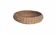 Vintage brown wicker round basket from the 1940s, woven flat, diameter 37 cm.