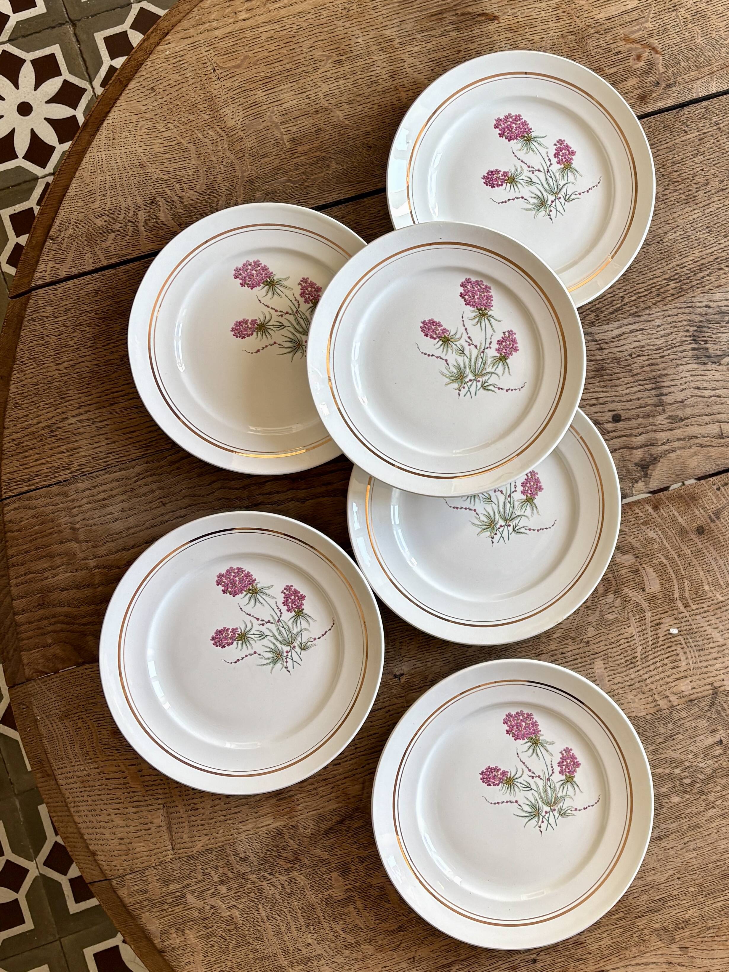 Set of 6 vintage dinner plates - Moulin des Loups