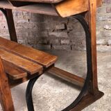 School desk in oak and iron frame 1930s