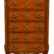 Louis XV style chest of drawers, Rosewood veneer and marquetry.