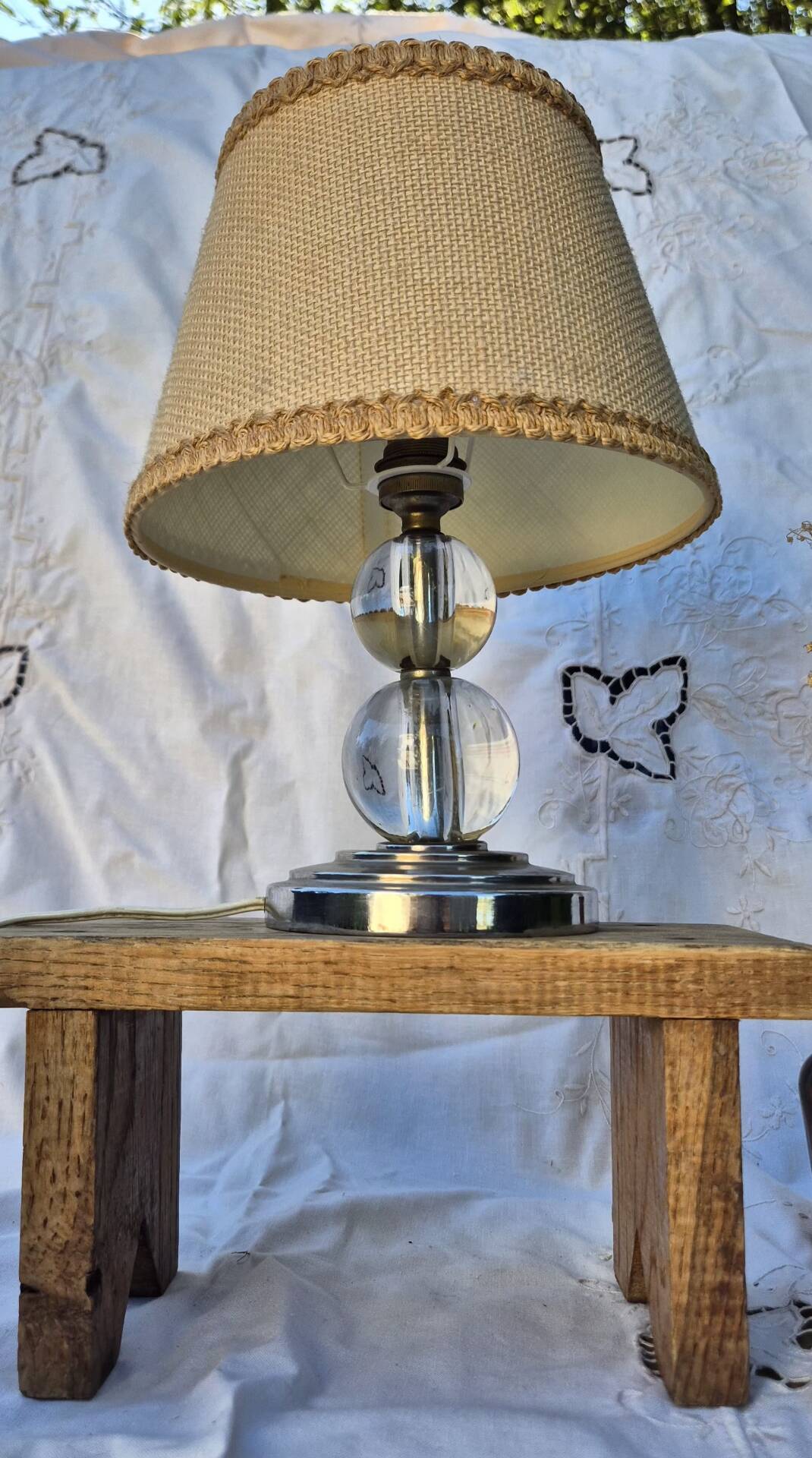 Lampe Art déco style Jacques Adnet, boule en verre