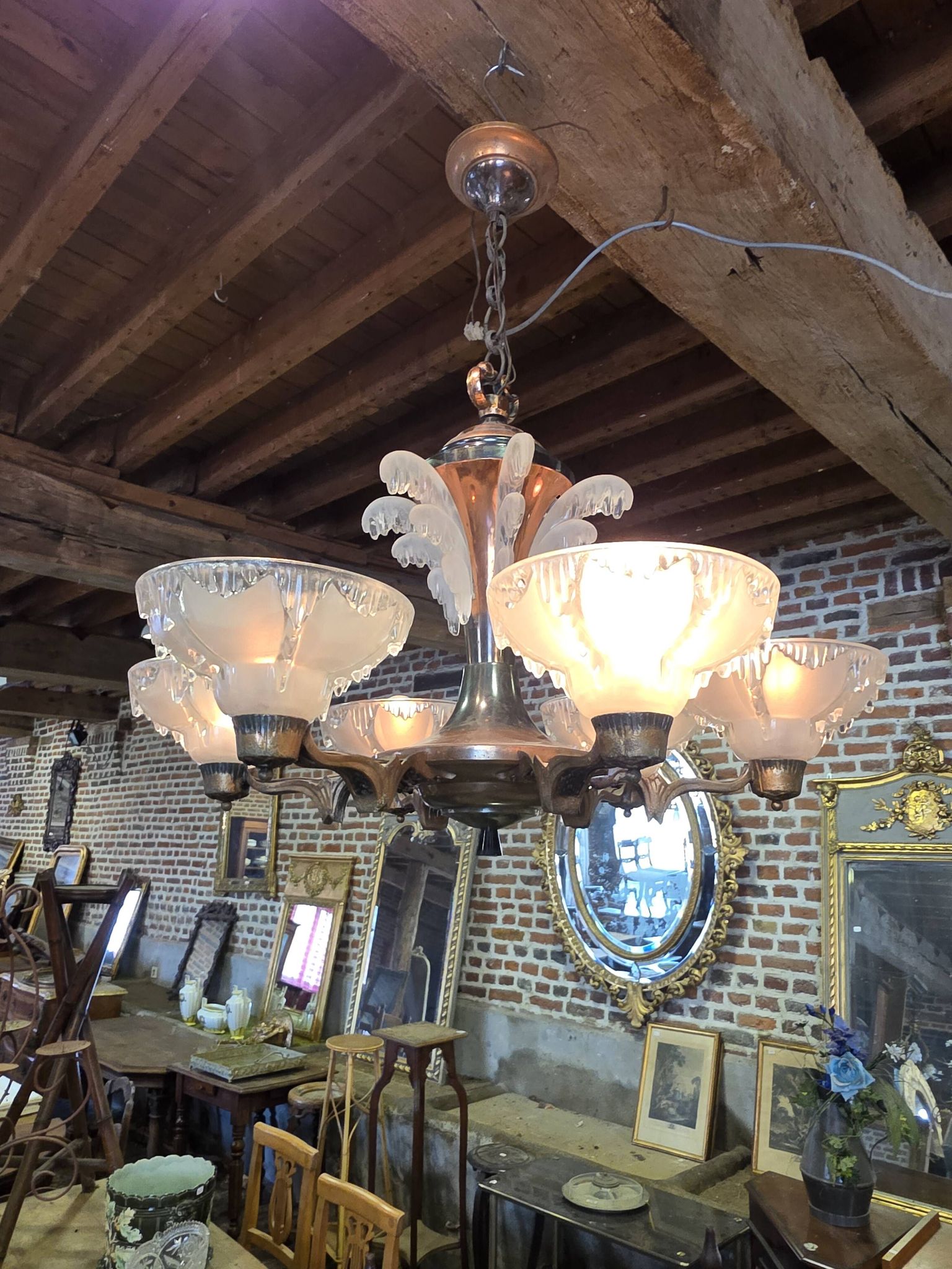 Ezan Art Deco 6-light chandelier