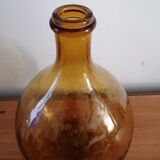 Demijohn canister in blown amber glass