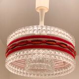 Glass and plexiglass pendant light, 1970
