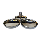 Silver metal serving dish