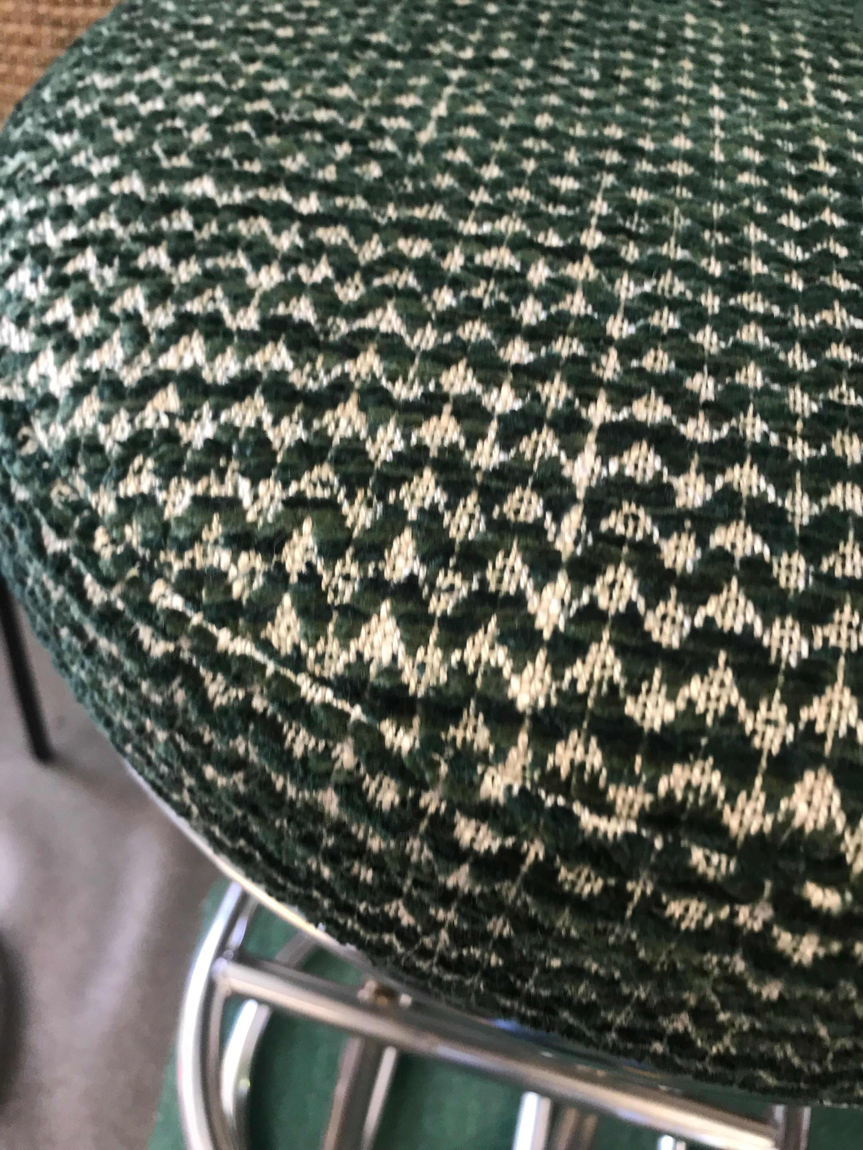 Vintage 80s green metal bar stool.