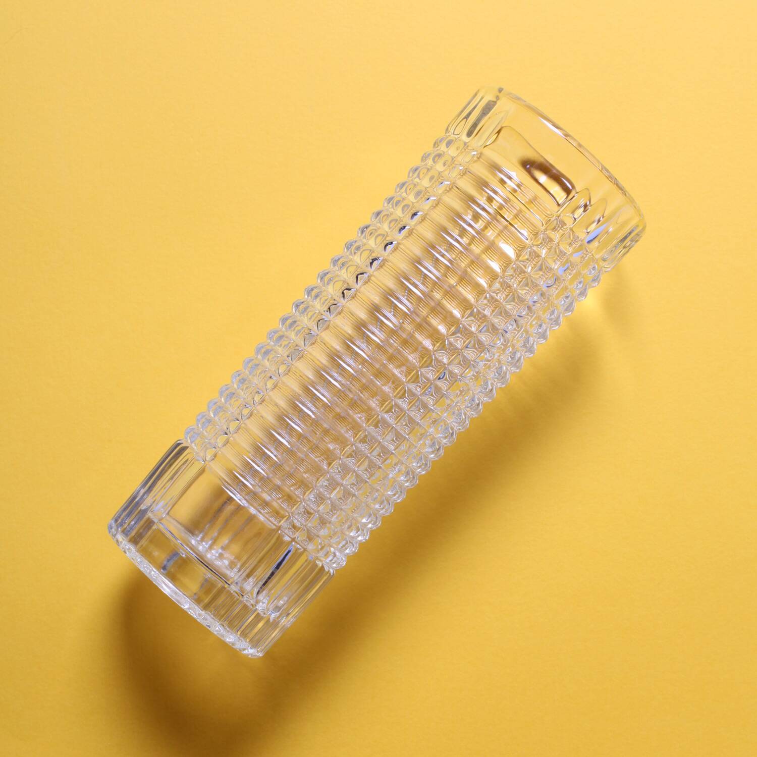 Mid-century Elegant Clear Pressed Glass Vintage Vase by Miloš Filip