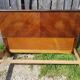 Former art deco bed 2 people wood - vintage golden ornaments