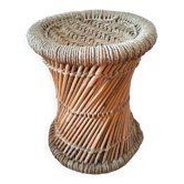 Vintage wicker and rope stool