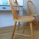 4 Scandinavian Windsor chairs in solid beech 1970s