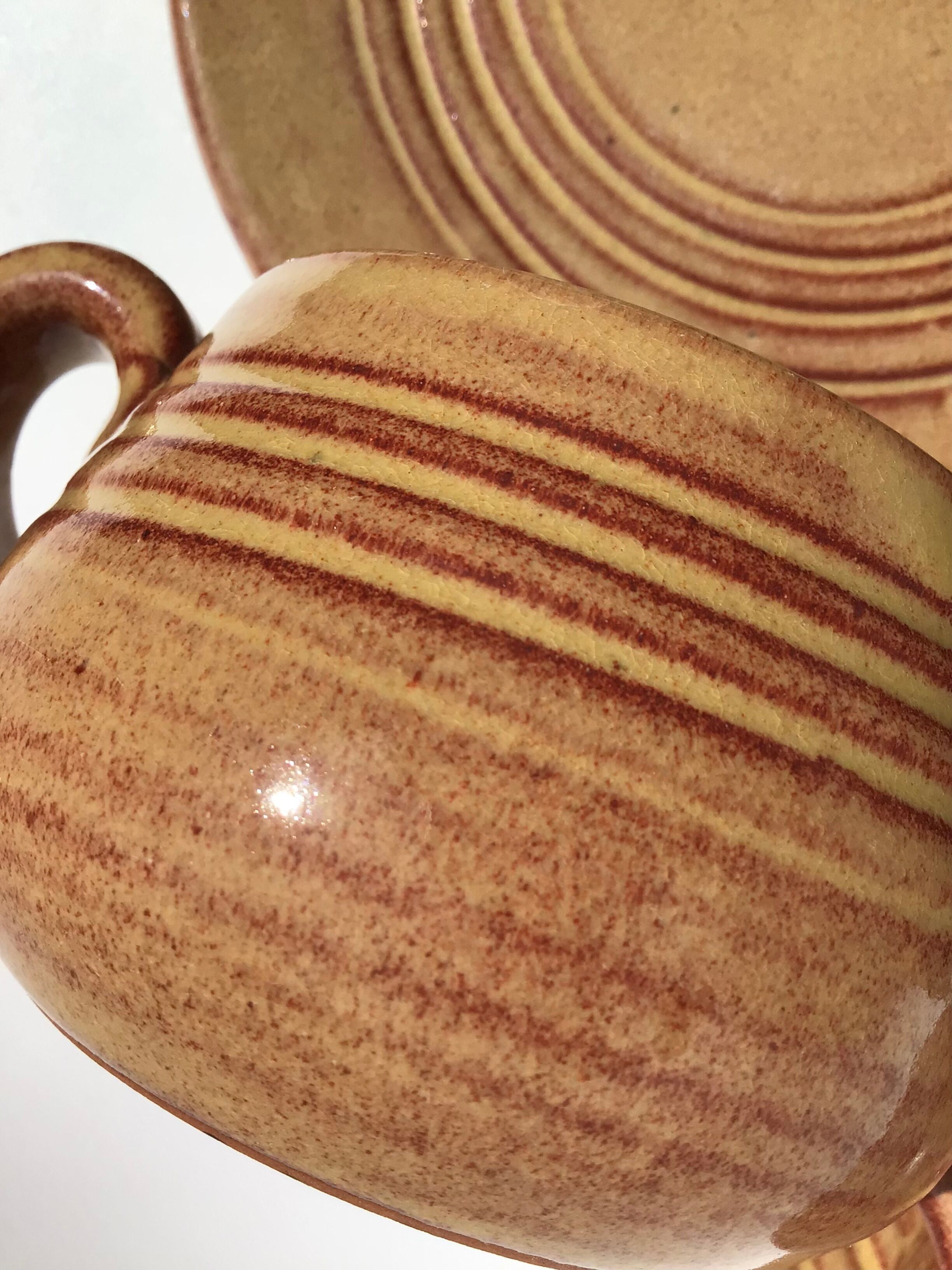 5 Cups Vallauris artisanal red brown terracotta