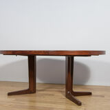 Mid-century round rosewood extendable dining table, Denmark, 1960s
