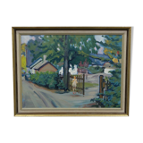 Swedish modern painting, 1946, oil on panel, framed, Hjamar Larsson