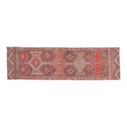 Pink Rainbow Turkish Vintage Handmade Woven Runner Rug 82x285