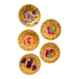 Five dessert plates in Sarreguemines slip
