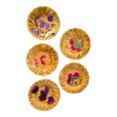 Five dessert plates in Sarreguemines slip