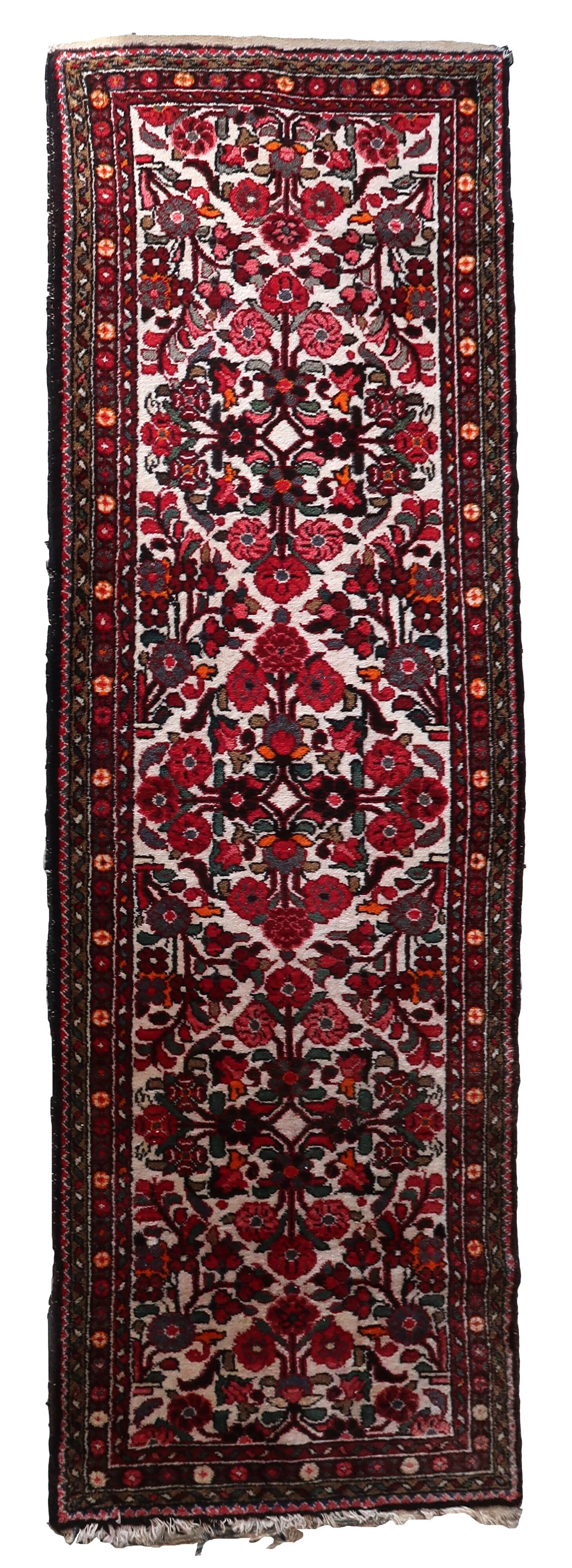 Tapis Ancien Fait Main Malayer du Moyen-Orient – 87 x 270 cm - 1C1006