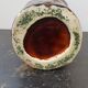 Old Ceramic Vase Form Trunk Brown Green Drips Vintage