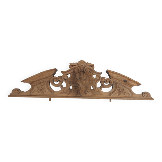 Large natural wood pediment