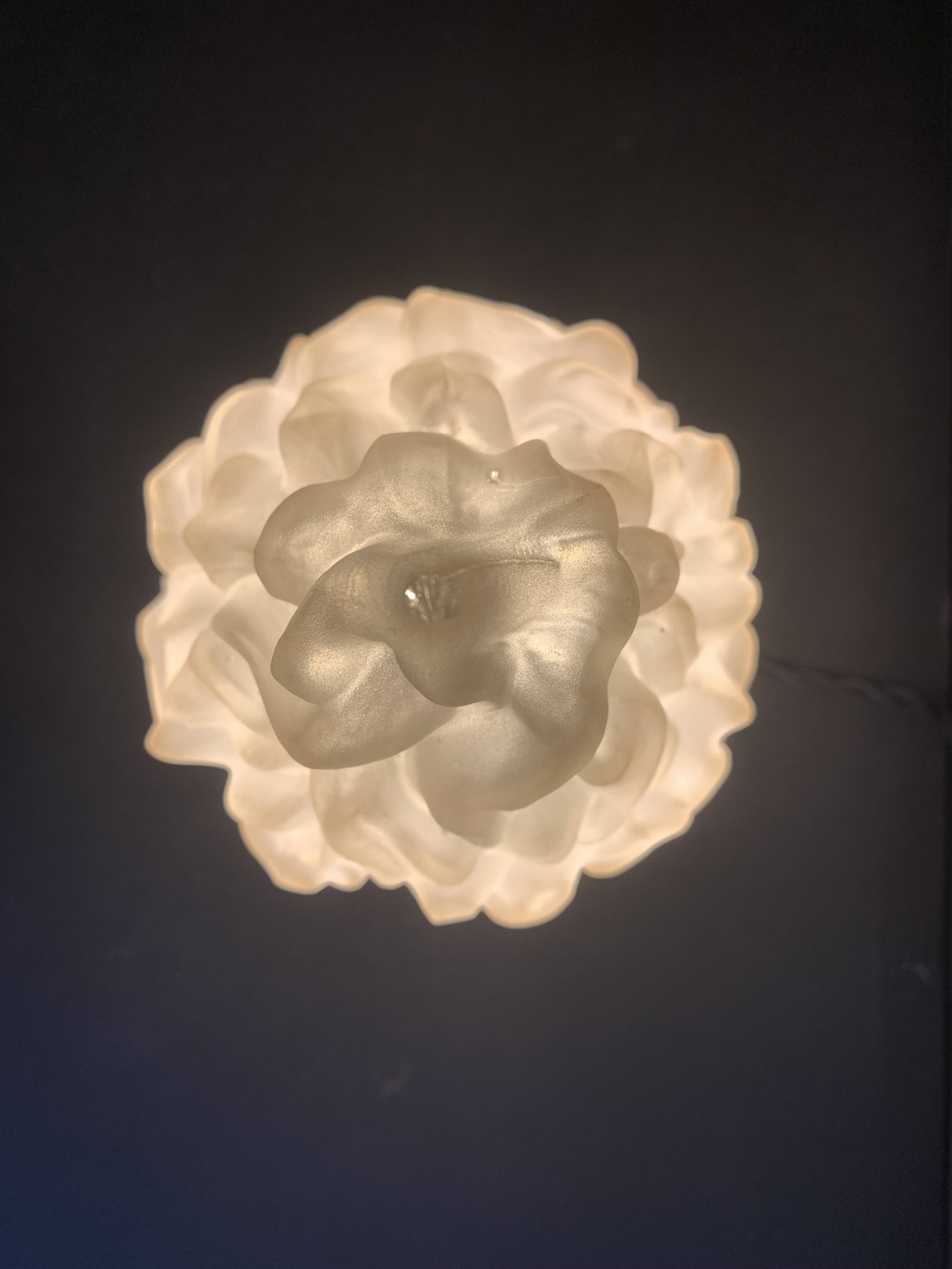 Large Art Deco flame globe lamp or ceiling light, 1920