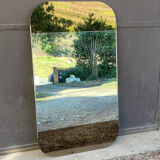 Smoked glass triptych mirror