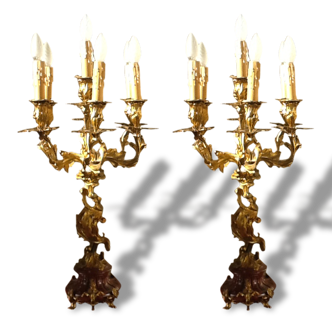 Important pair of candelabra louis XV