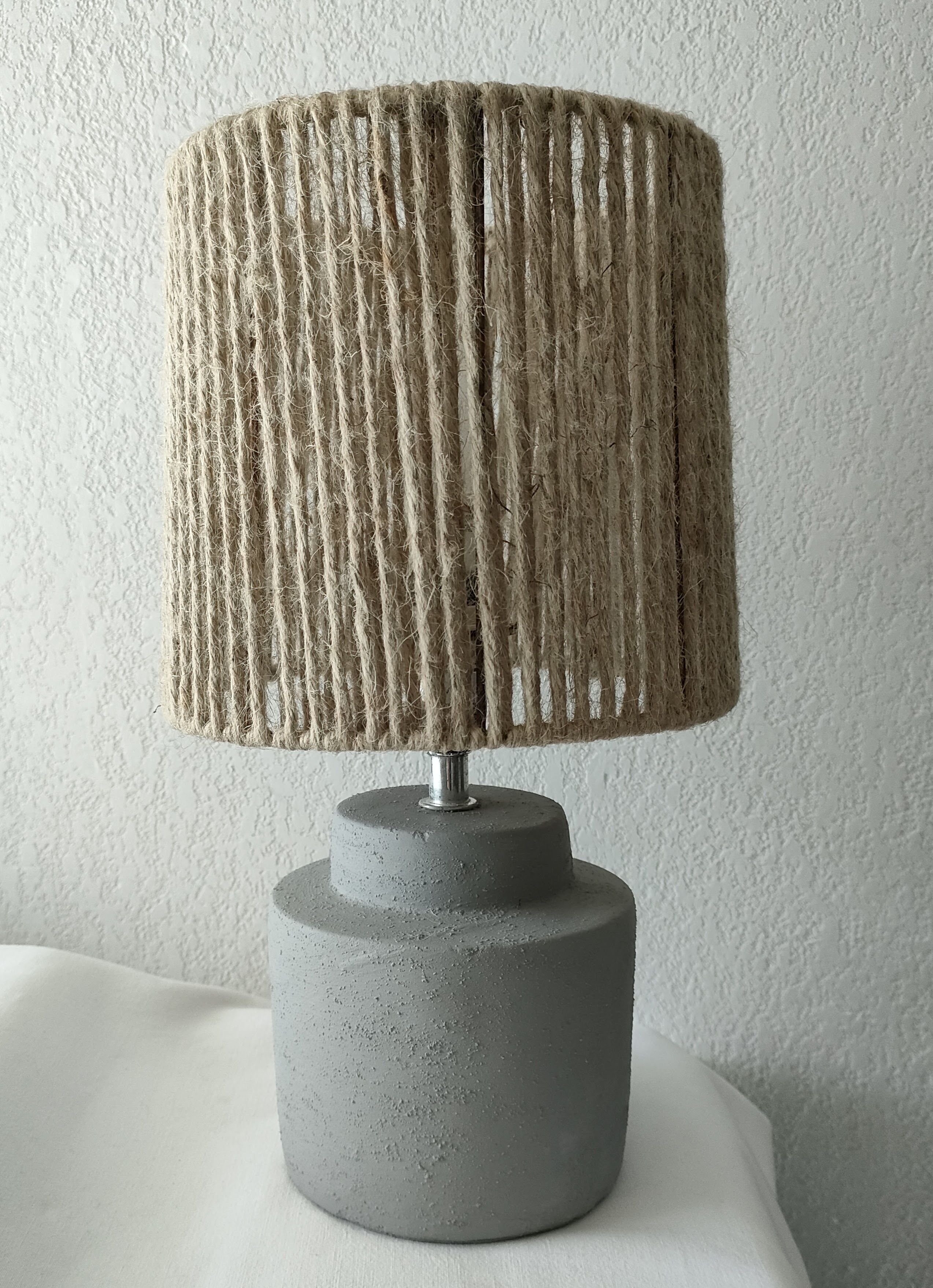 Concrete and hemp table lamp