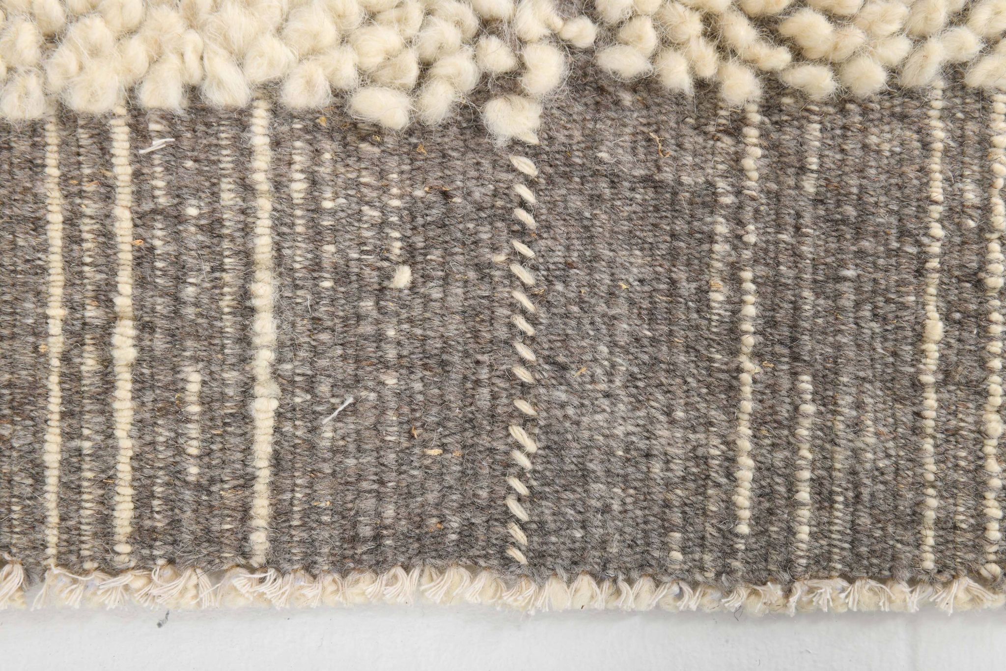 4x7 Kilim Contemporary Gray Beige Kilim Rug, 130x212Cm