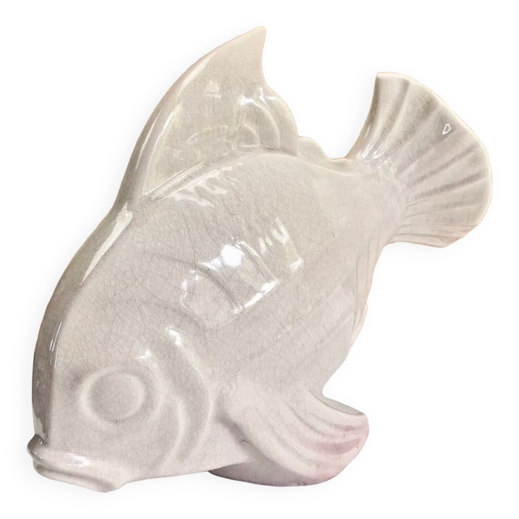 Cracked ceramic fish Art Deco Le Jan