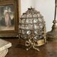 Table lamp in brass, beads and glass pendants