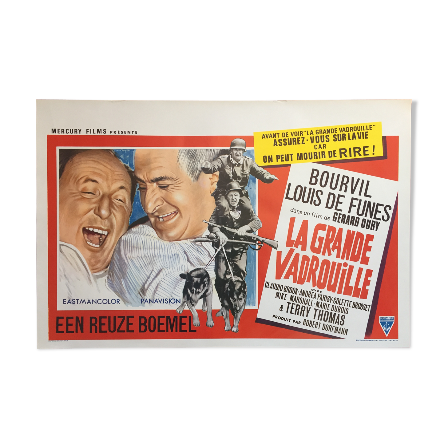 Affiche cinéma "La Grande Vadrouille" Louis de Funes, Bourvil 37x55cm