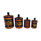 Set de 4 boites bois peint Khokhloma