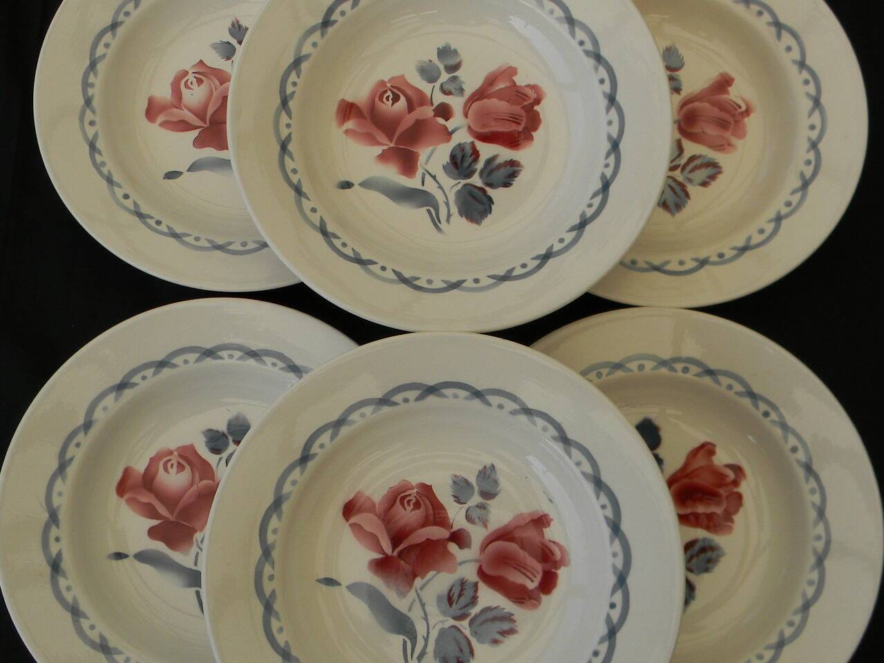 6 deep plates in earthenware digoin sarreguemines. model cannes.