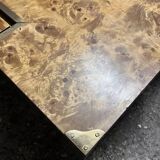 Elm burl coffee table with integrated drawers, Roche Bobois 1970