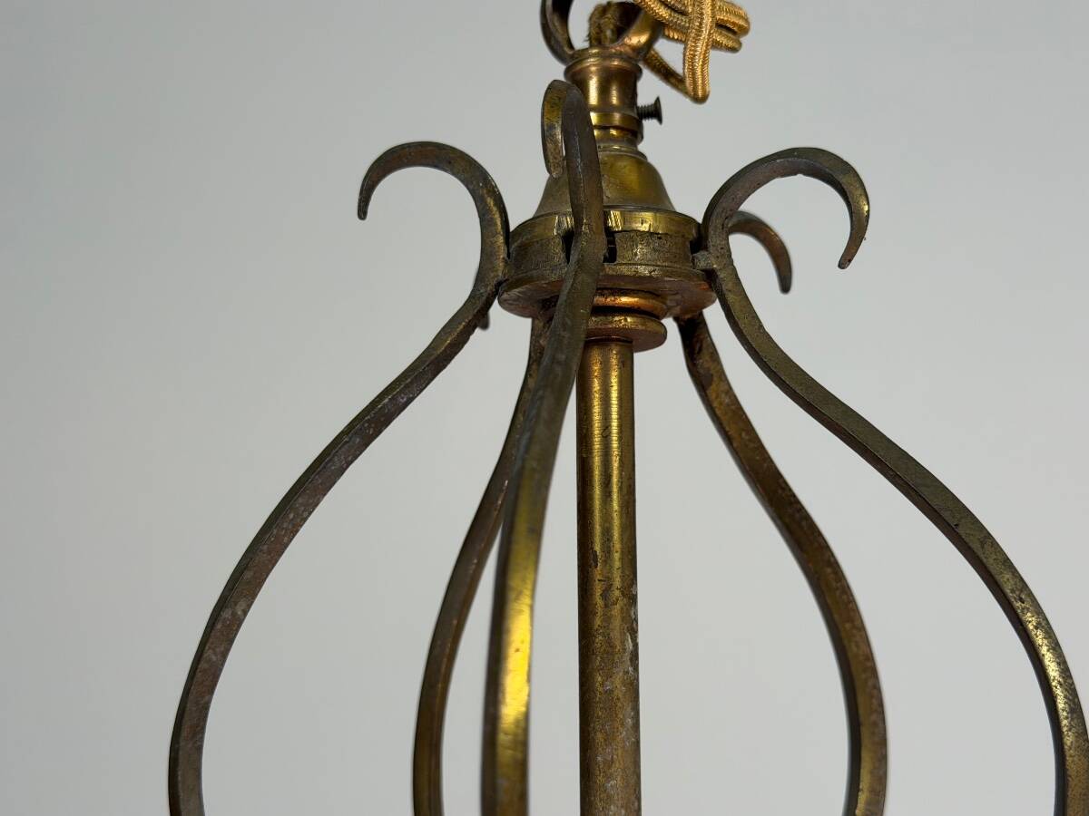 Louis XV style lantern in bronze with drop-shaped pendants, around 1900.