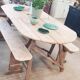 Old table on trestles