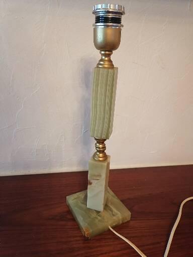 Foot lamp bedside desk onyx brass 1950 60