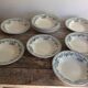 Set of 12 deep terre de fer plates