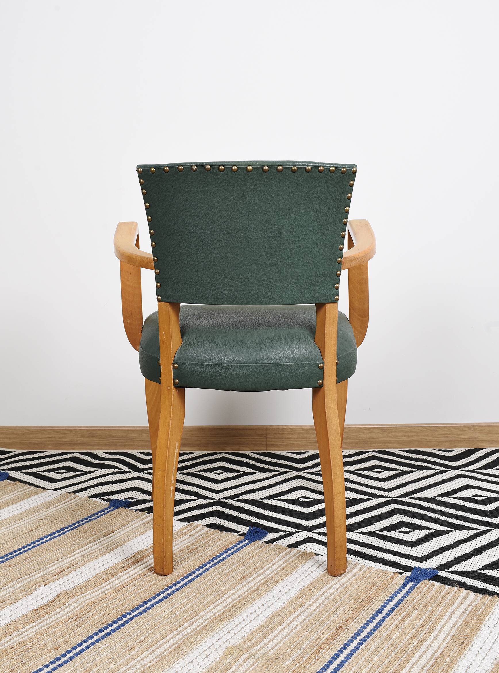 Fauteuil bridge moleskine vert
