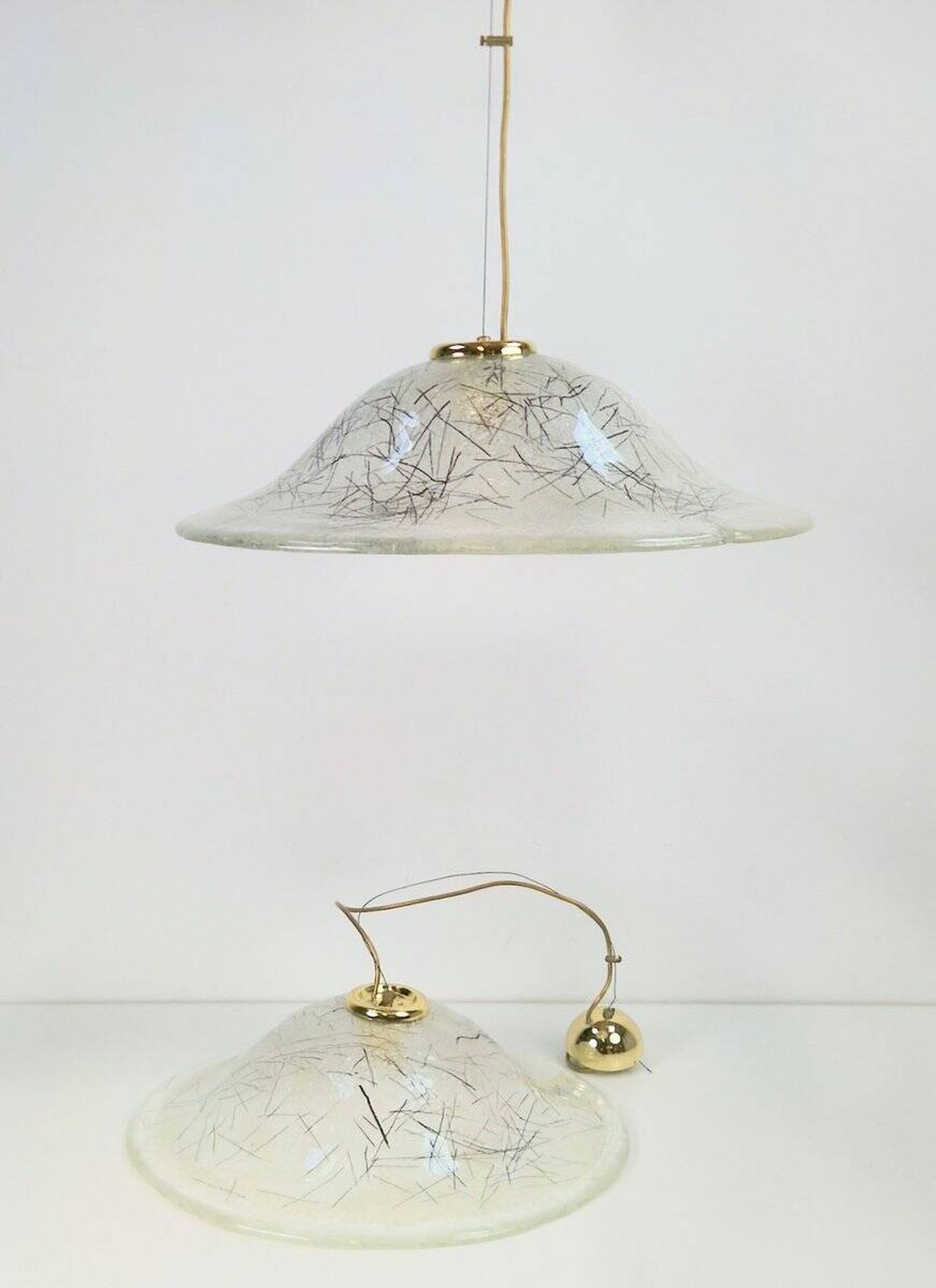 Vintage Murano Glass Pendant Lights from Kaiser-Leuchten, 1960s, Set of 2