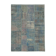 Hand-knotted anatolian contemporary 177 cm x 247 cm blue patchwork carpet