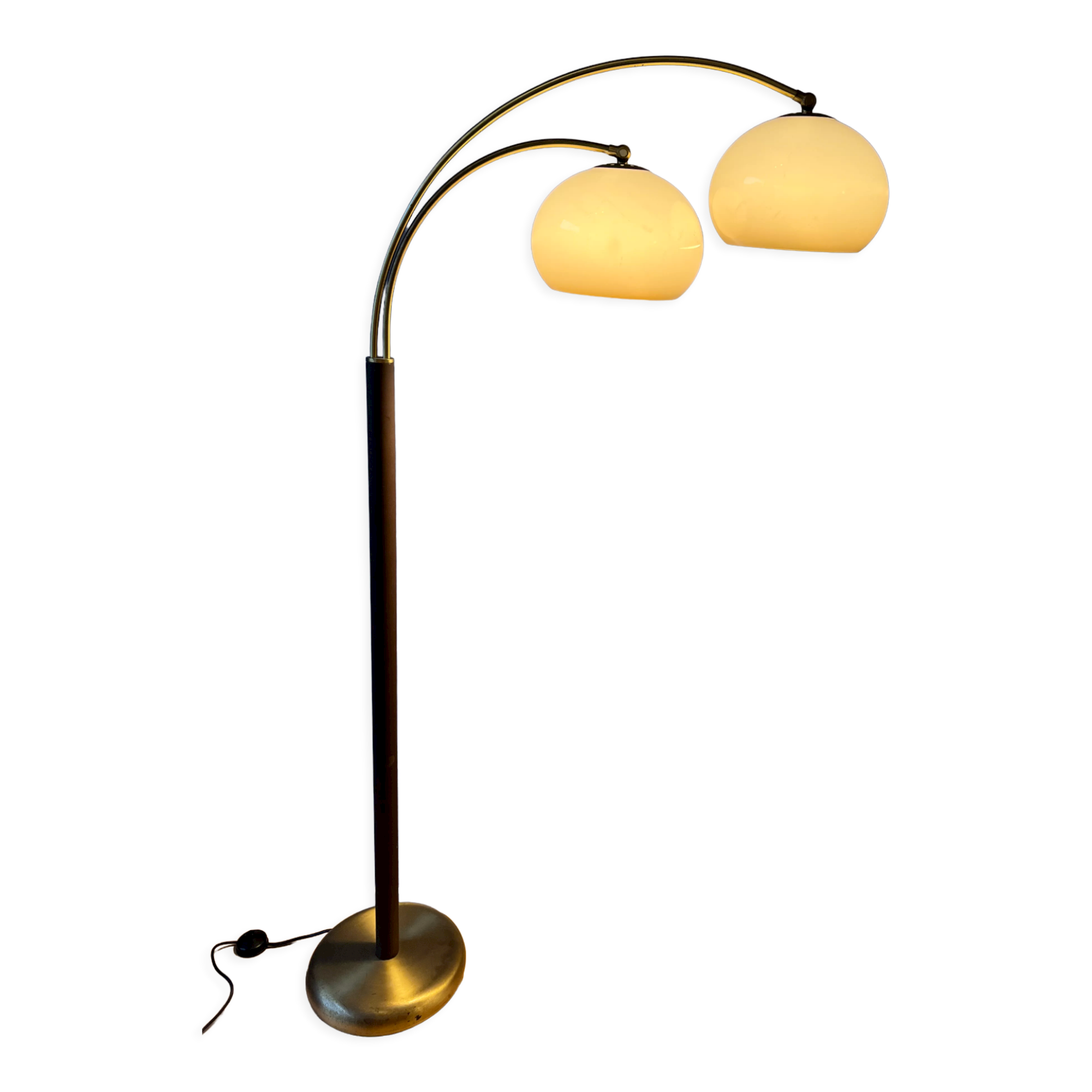 Vintage Dijkstra double arc mushroom floor lamp