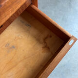 Big vintage Danish freestanding desk in teak